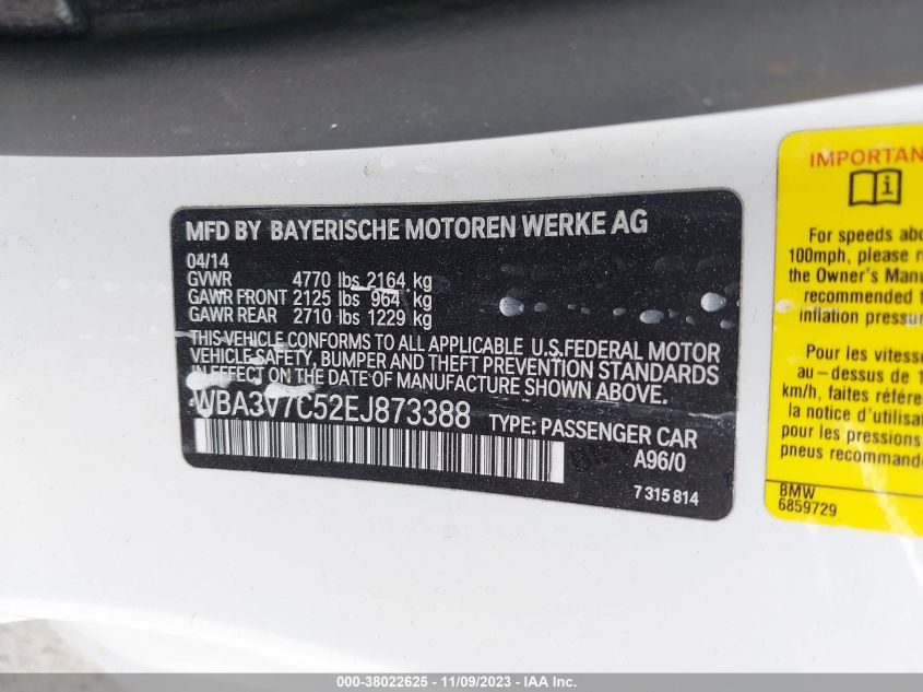 2014 BMW 428I - WBA3V7C52EJ873388