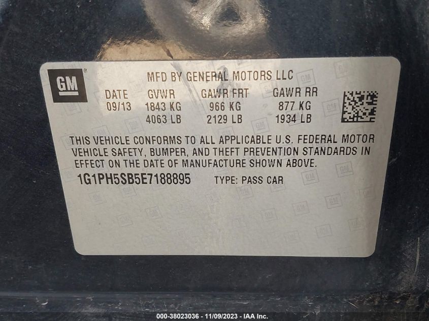 2014 CHEVROLET CRUZE ECO - 1G1PH5SB5E7188895