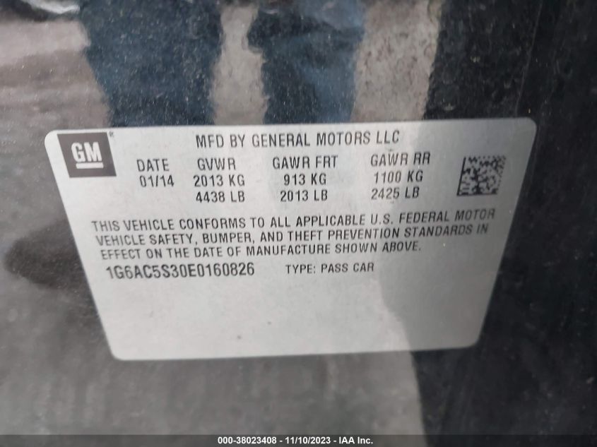 2014 CADILLAC ATS PERFORMANCE - 1G6AC5S30E0160826