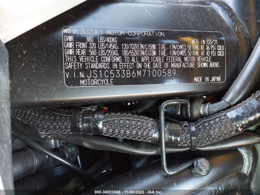 2021 SUZUKI GSX-S750 M/Z - JS1C533B6M7100589