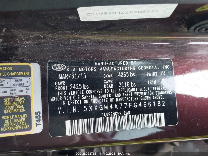 2015 KIA OPTIMA LX - 5XXGM4A77FG466182