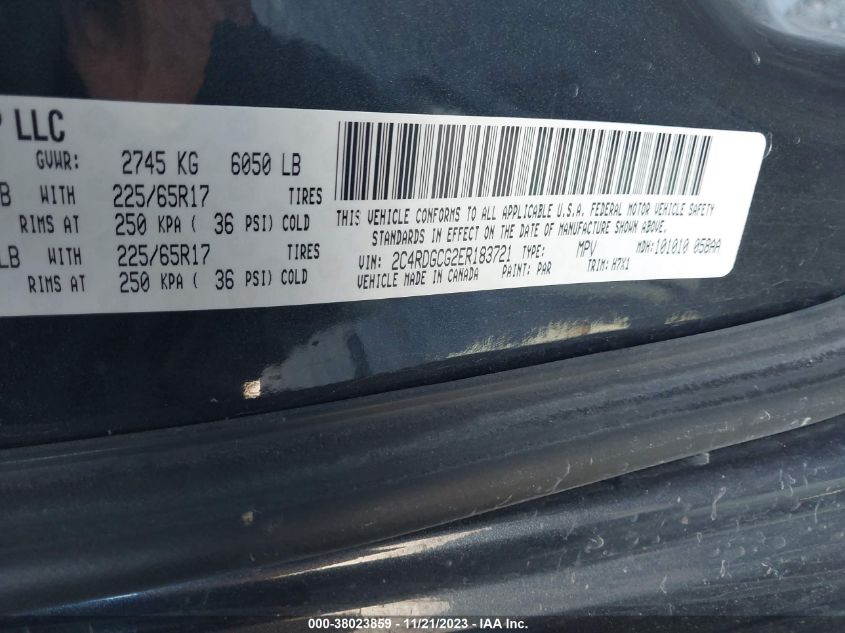 2014 DODGE GRAND CARAVAN SXT - 2C4RDGCG2ER183721