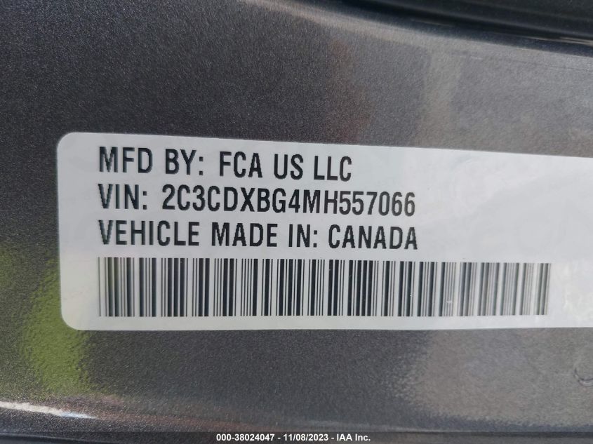 2021 DODGE CHARGER SXT - 2C3CDXBG4MH557066