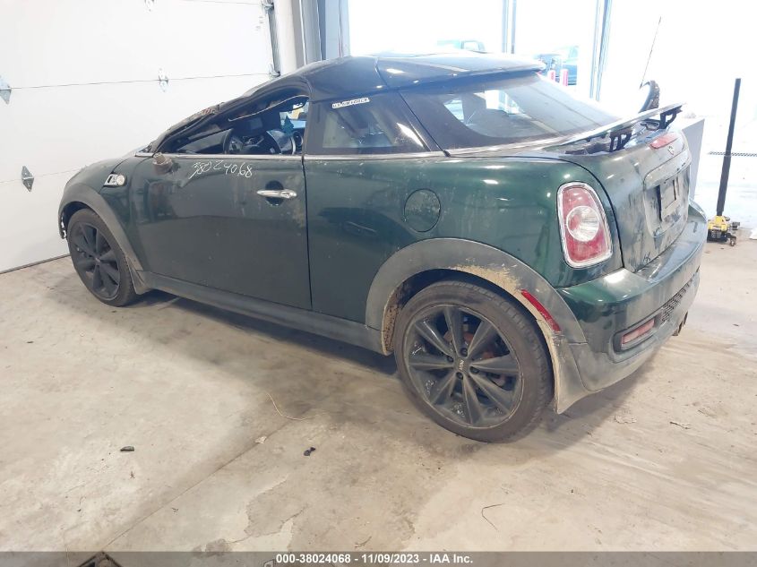 2013 MINI COUPE COOPER S WMWSX3C56DT408825