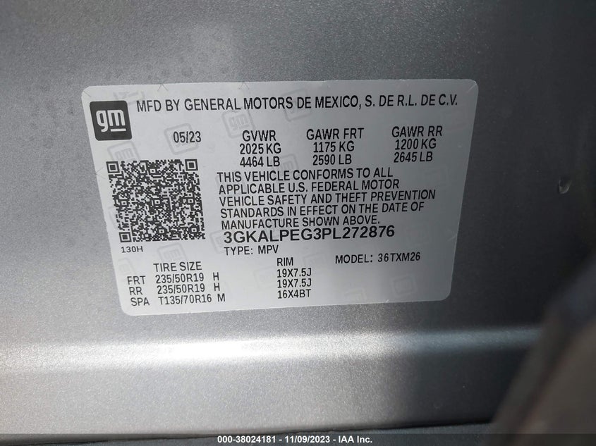VIN 3GKALPEG3PL272876 2023 GMC TERRAIN SLT
