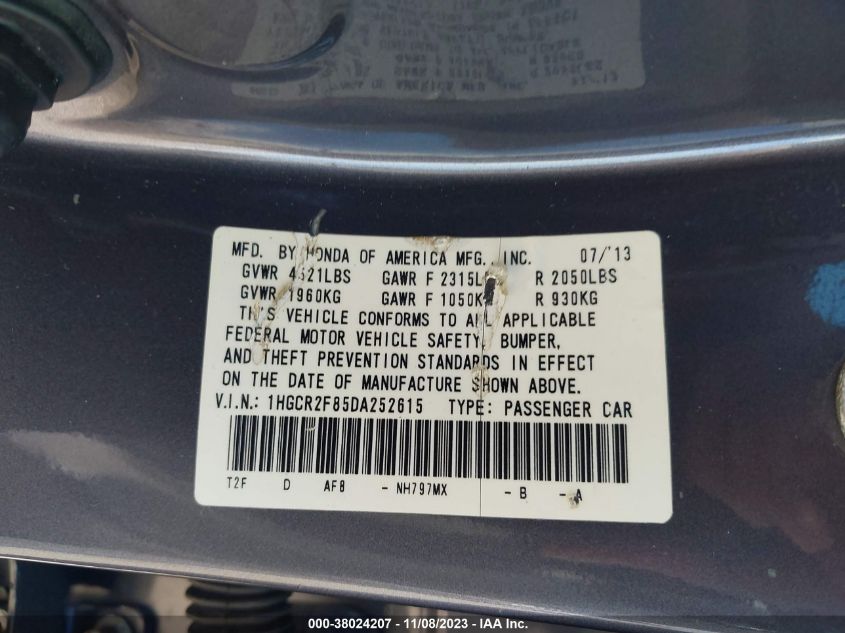 2013 HONDA ACCORD EXL - 1HGCR2F85DA252615