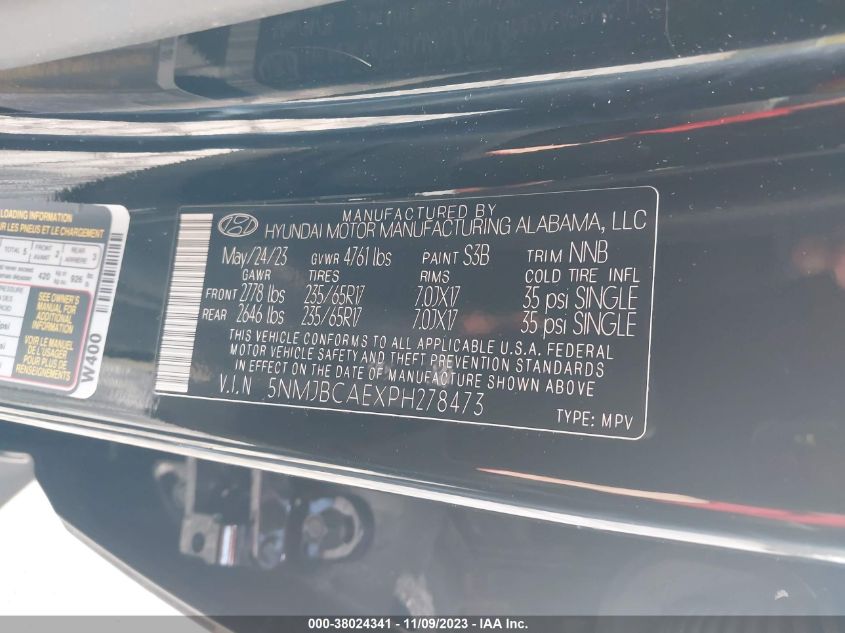 2023 HYUNDAI TUCSON SEL - 5NMJBCAEXPH278473