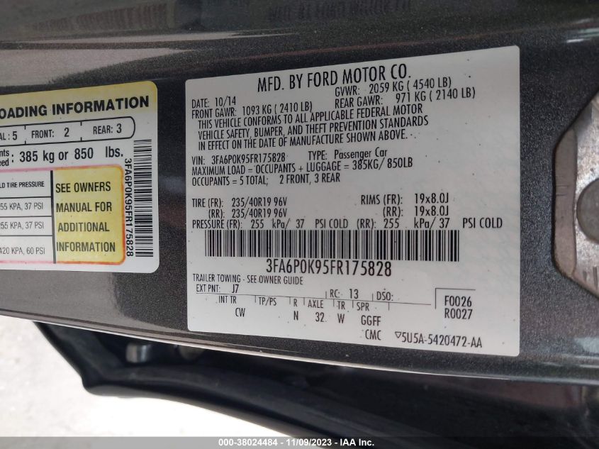 2015 FORD FUSION TITANIUM - 3FA6P0K95FR175828