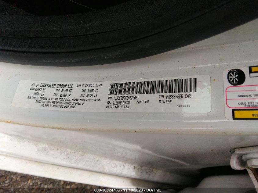 2014 CHRYSLER 200 TOURING - 1C3CCBBGXEN179091