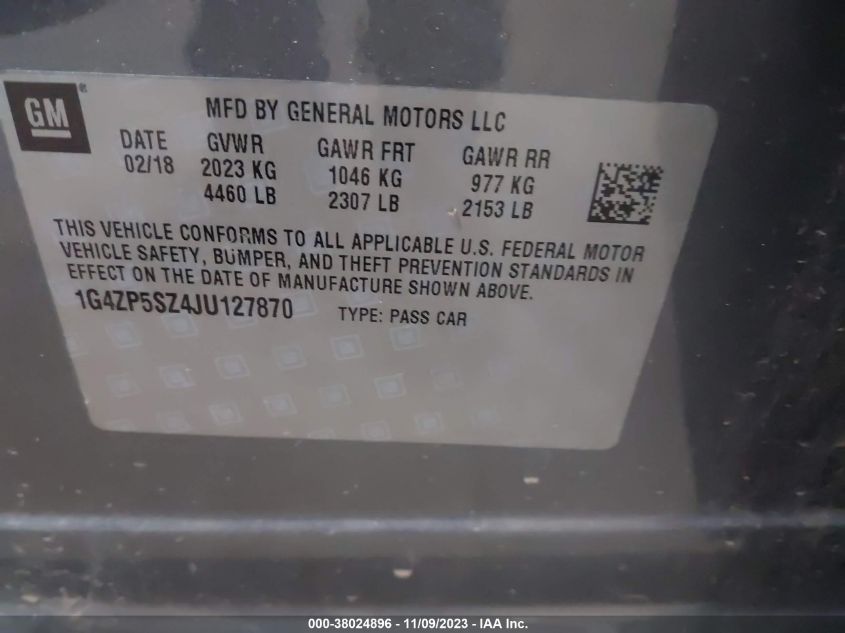 2018 BUICK LACROSSE ESSENCE - 1G4ZP5SZ4JU127870
