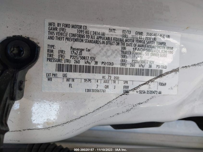 2013 FORD C-MAX HYBRID SEL - 1FADP5BUXDL526186