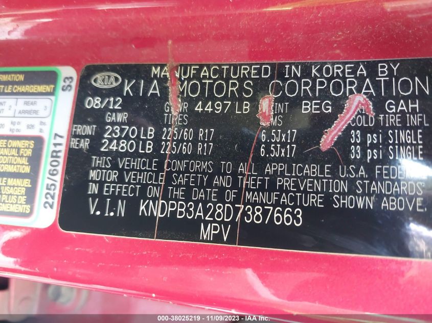 2013 KIA SPORTAGE LX - KNDPB3A28D7387663