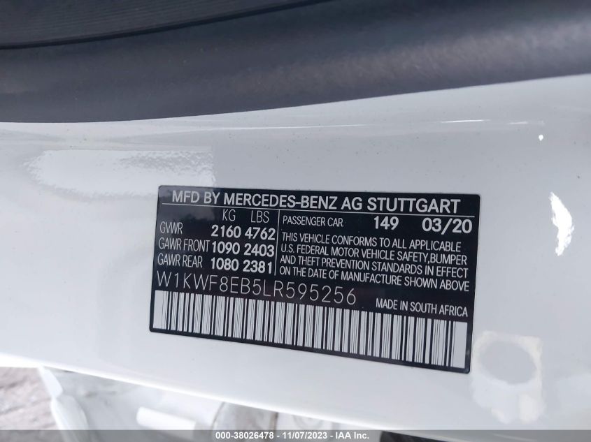 2020 MERCEDES-BENZ C 300 4MATIC - W1KWF8EB5LR595256