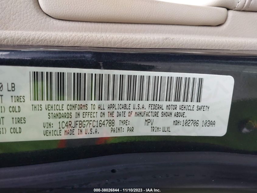 2015 JEEP GRAND CHEROKEE LIMITED - 1C4RJFBG7FC164788