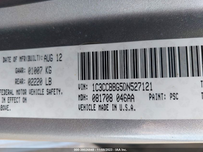 2013 CHRYSLER 200 TOURING - 1C3CCBBG5DN527121