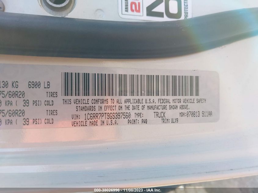 2016 RAM 1500 LONGHORN LIMITED - 1C6RR7PT9GS397560