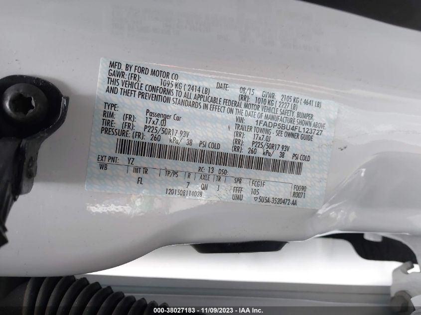 2015 FORD C-MAX HYBRID SEL - 1FADP5BU4FL123727