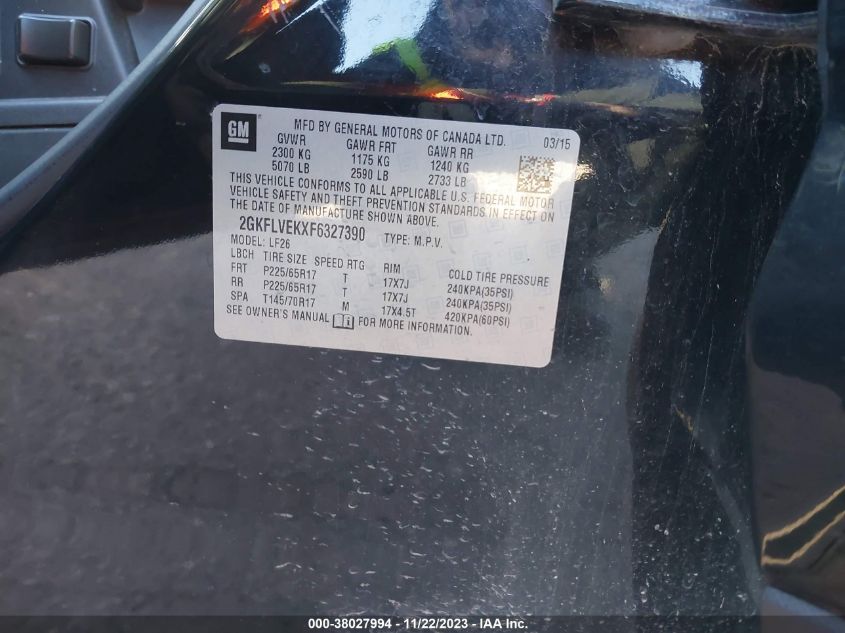 2015 GMC TERRAIN SLE - 2GKFLVEKXF6327390