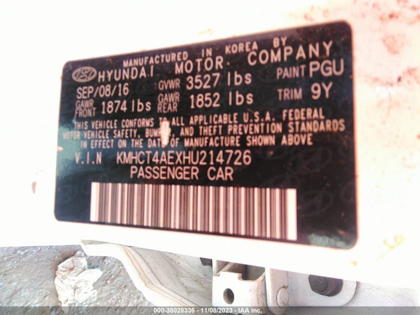 2017 HYUNDAI ACCENT SE - KMHCT4AEXHU214726