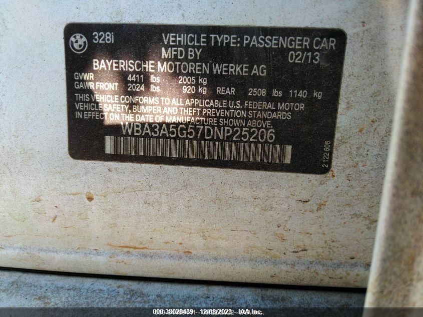 2013 BMW 328I WBA3A5G57DNP25206