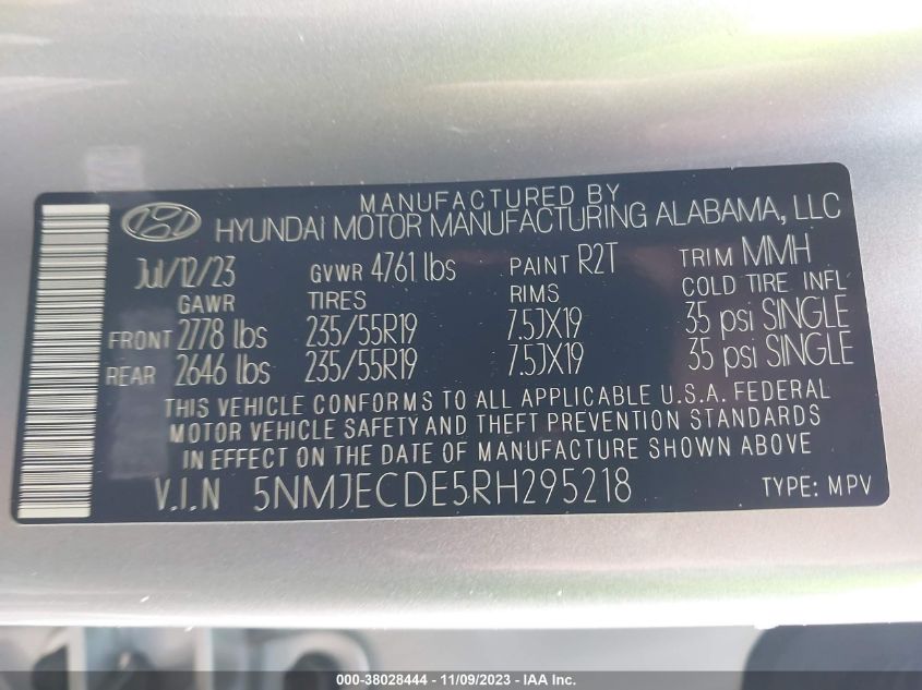 2024 HYUNDAI TUCSON LIMITED - 5NMJECDE5RH295218