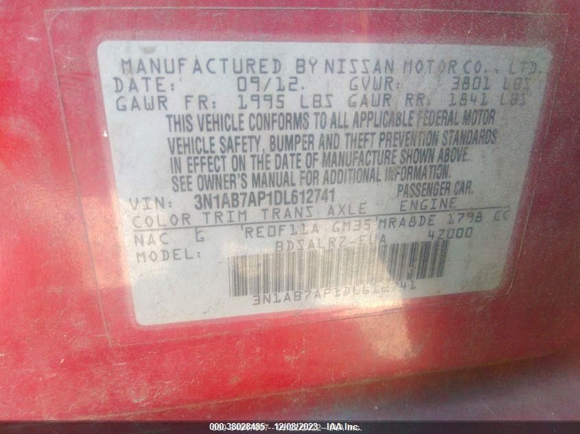 2013 NISSAN SENTRA SR - 3N1AB7AP1DL612741