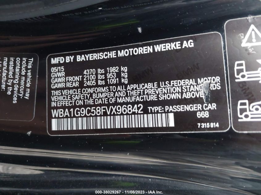 2015 BMW 228I WBA1G9C58FVX96842