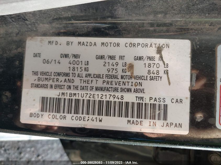 2014 MAZDA MAZDA3 I SPORT - JM1BM1U72E1217948