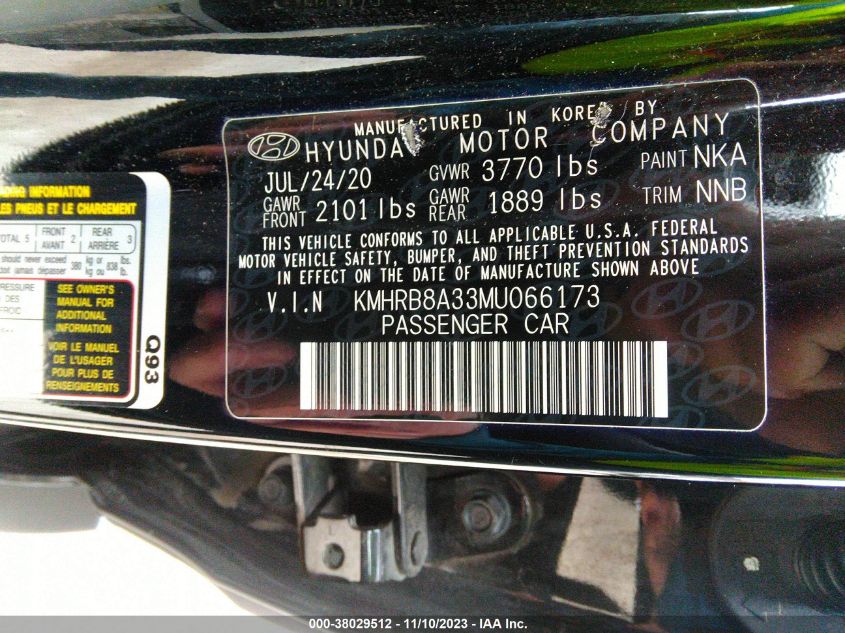 2021 HYUNDAI VENUE SE - KMHRB8A33MU066173