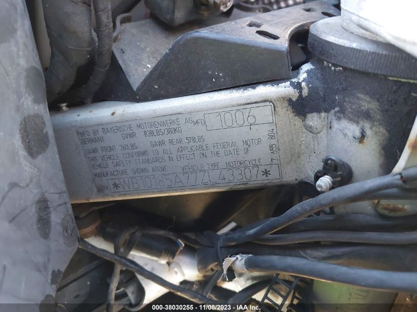 2007 BMW F650 GS WB10185A77ZL43307