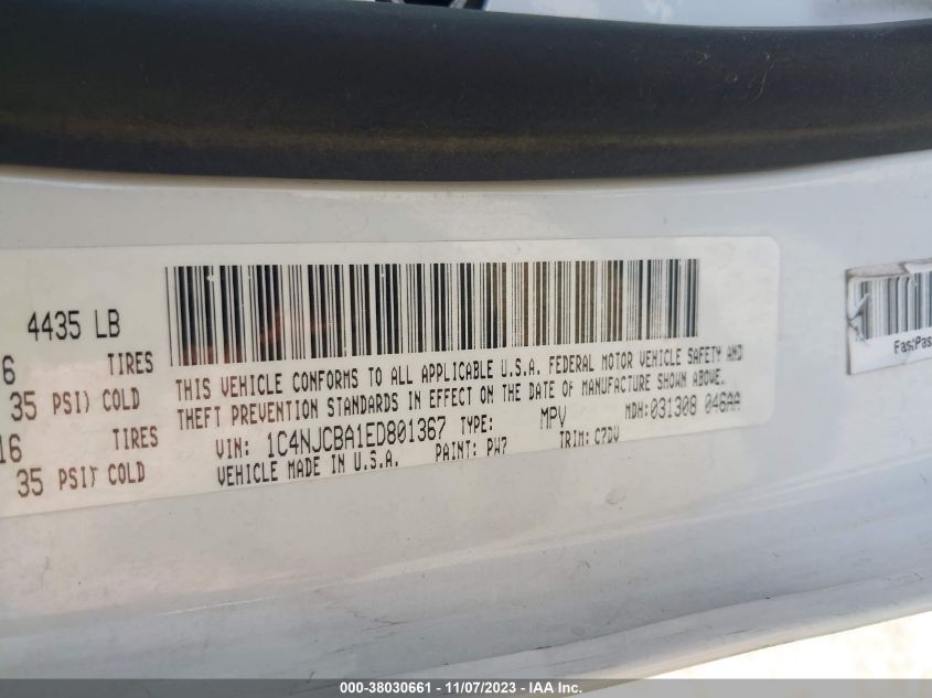 2014 JEEP COMPASS SPORT - 1C4NJCBA1ED801367
