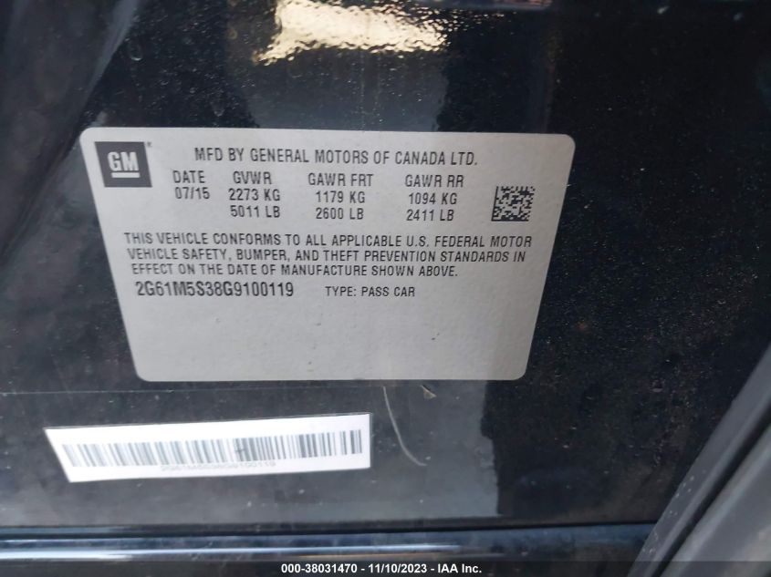 2016 CADILLAC XTS LUXURY COLLECTION - 2G61M5S38G9100119