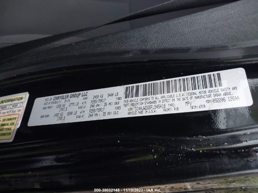 2015 JEEP WRANGLER UNLIMITED SPORT - 1C4HJWDG5FL545418
