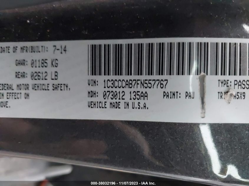 2015 CHRYSLER 200 LIMITED - 1C3CCCAB7FN557767