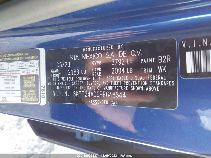 2023 KIA FORTE LX/LXS - 3KPF24AD6PE648344