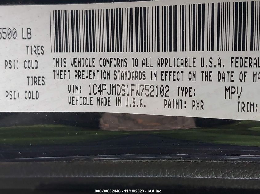 2015 JEEP CHEROKEE LIMITED - 1C4PJMDS1FW752102