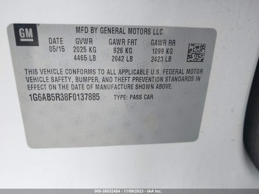 2015 CADILLAC ATS LUXURY - 1G6AB5R38F0137885