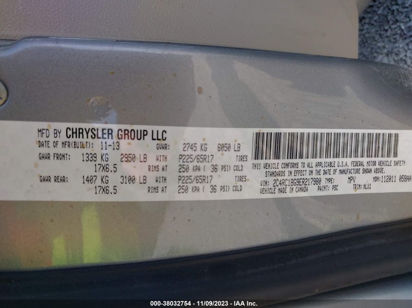 2014 CHRYSLER TOWN & COUNTRY TOURING - 2C4RC1BG9ER217980