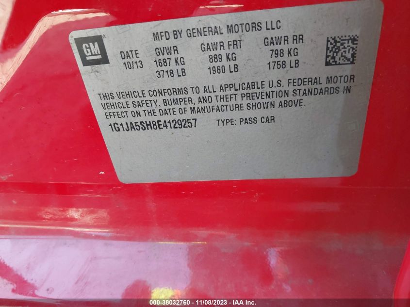 2014 CHEVROLET SONIC LS - 1G1JA5SH8E4129257