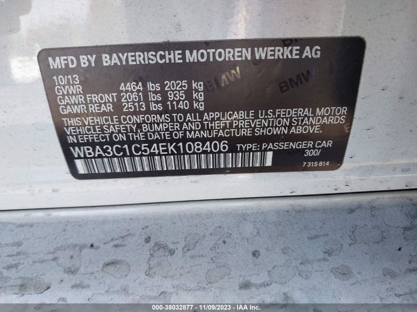 2014 BMW 328I - WBA3C1C54EK108406