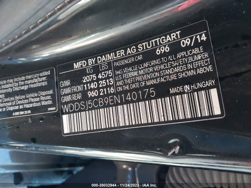 2014 MERCEDES-BENZ CLA 45 AMG 4MATIC - WDDSJ5CB9EN140175