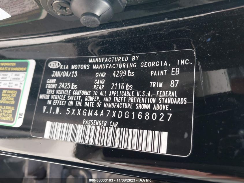 2013 KIA OPTIMA LX - 5XXGM4A7XDG168027