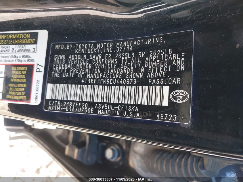 2014 TOYOTA CAMRY SE - 4T1BF1FK9EU440879