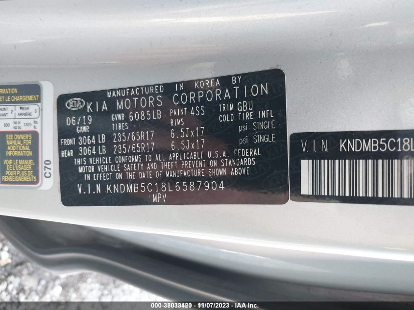 2020 KIA SEDONA LX - KNDMB5C18L6587904