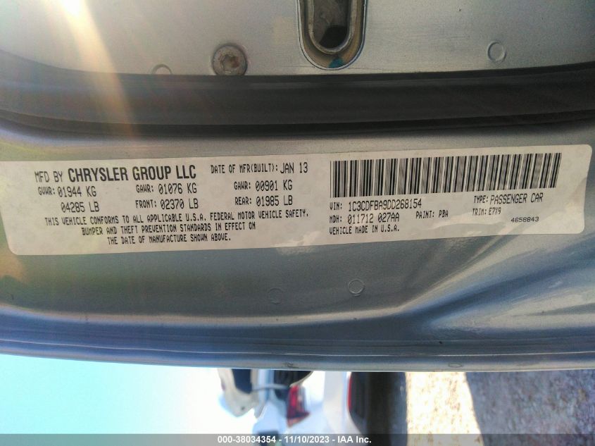 2013 DODGE DART SXT/RALLYE - 1C3CDFBA9DD268154