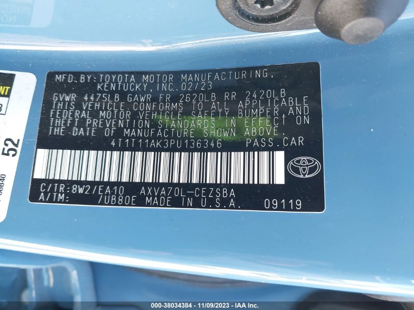2023 TOYOTA CAMRY SE NIGHT SHADE/SE - 4T1T11AK3PU136346