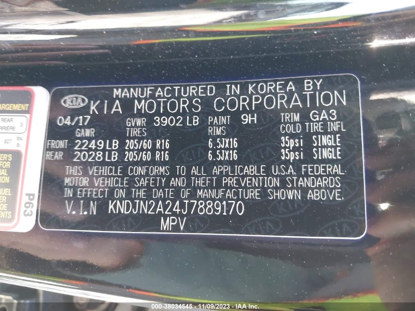 2018 KIA SOUL - KNDJN2A24J7889170