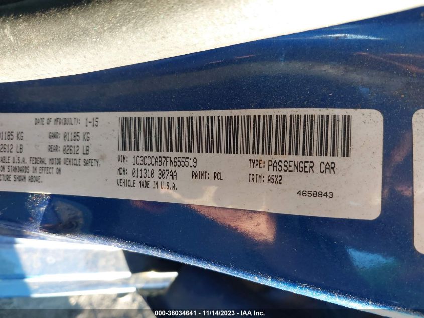 2015 CHRYSLER 200 LIMITED - 1C3CCCAB7FN655519