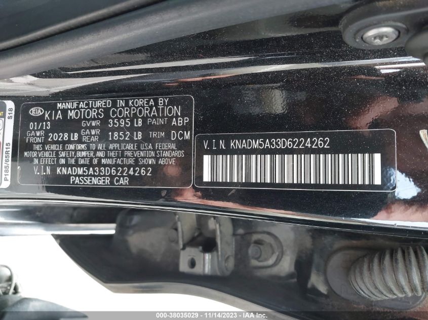 2013 KIA RIO LX - KNADM5A33D6224262
