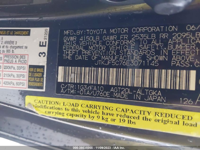 2014 TOYOTA SCION TC - JTKJF5C76E3071145